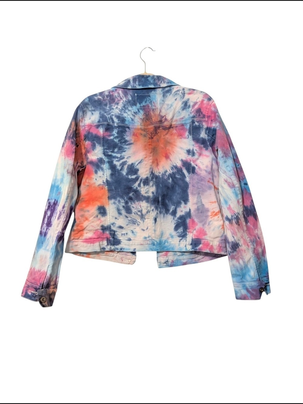 Route 66 Multicolor Tie Dye Jean Jacket Vintage - Picture 3 of 8